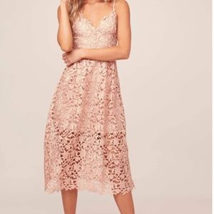 LACE A LINE MIDI DRESS
